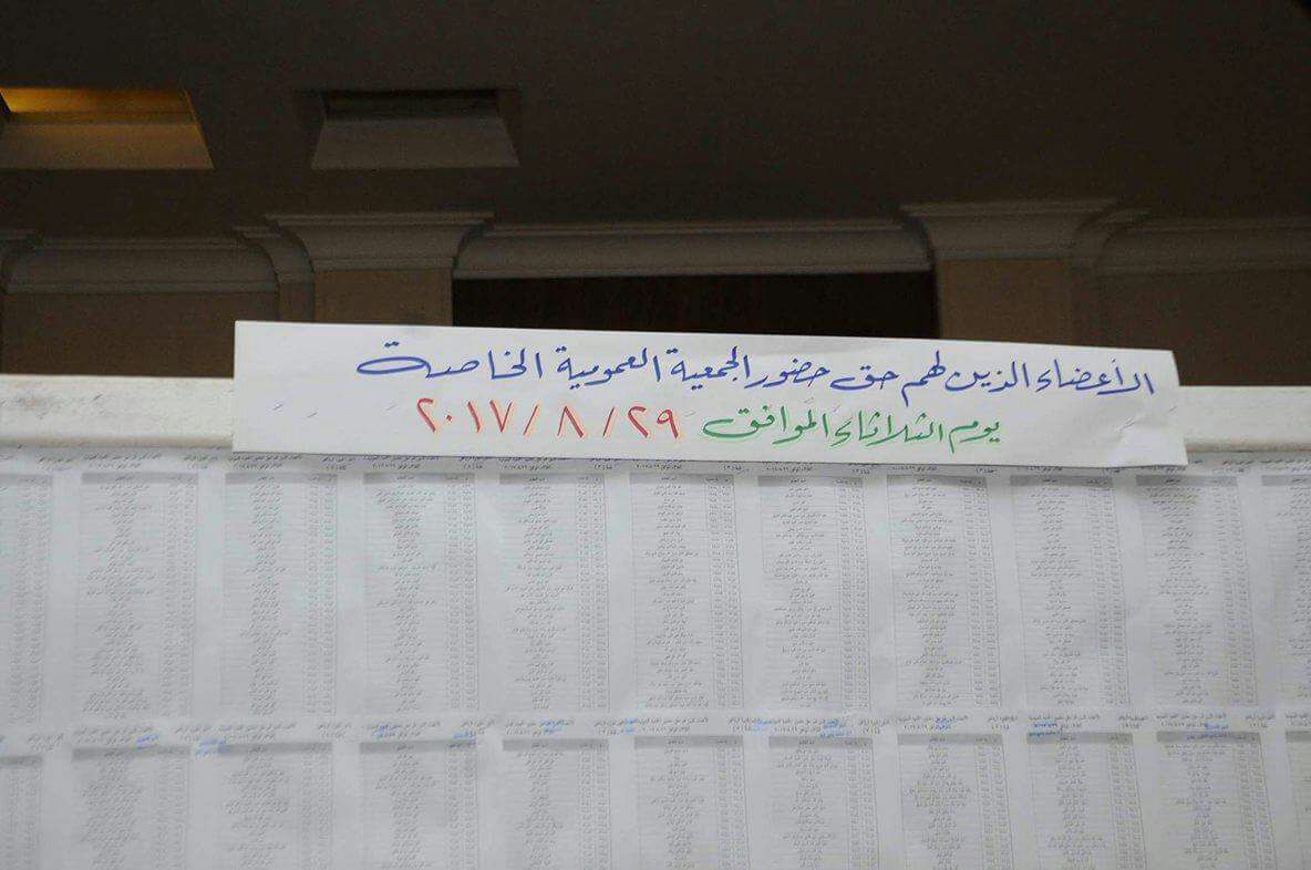 كشوف الاعضاء