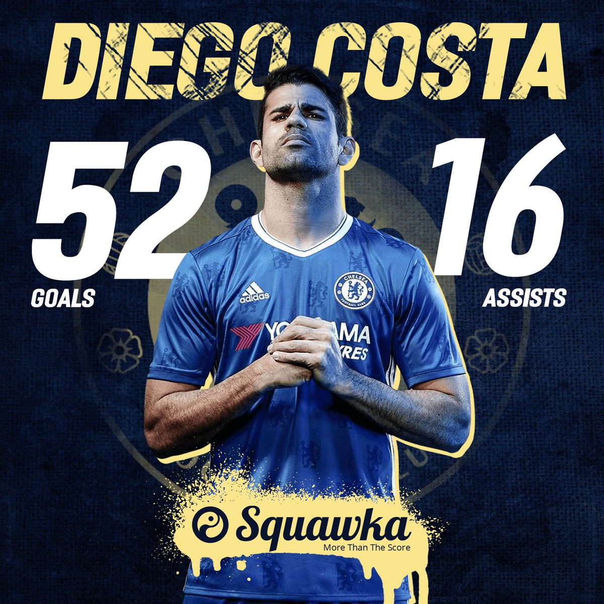 كل ما قدمه دييجو كوستا فى 89 مباراة مع تشيلسى
