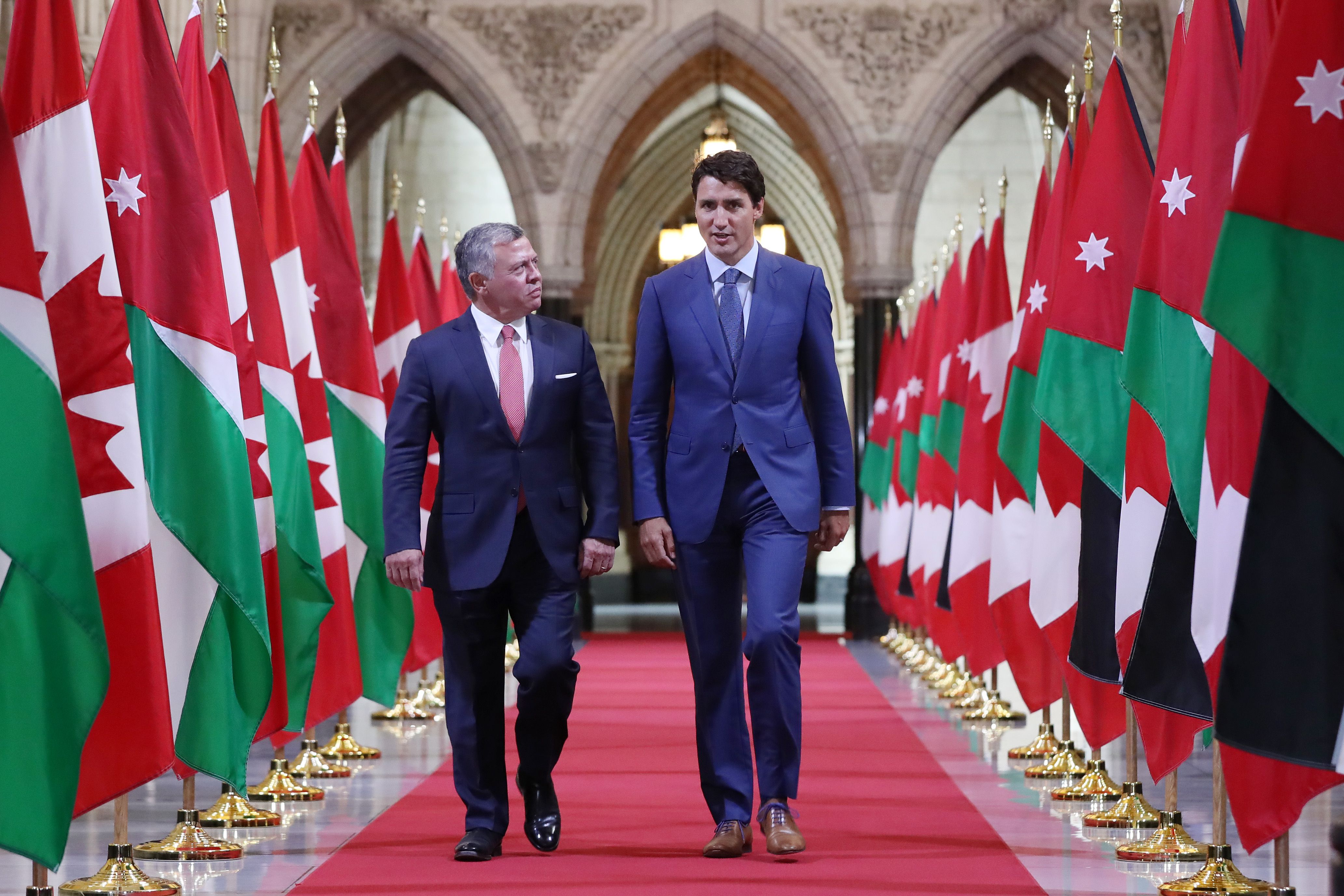 استقبال العاهل الأردني في كندا