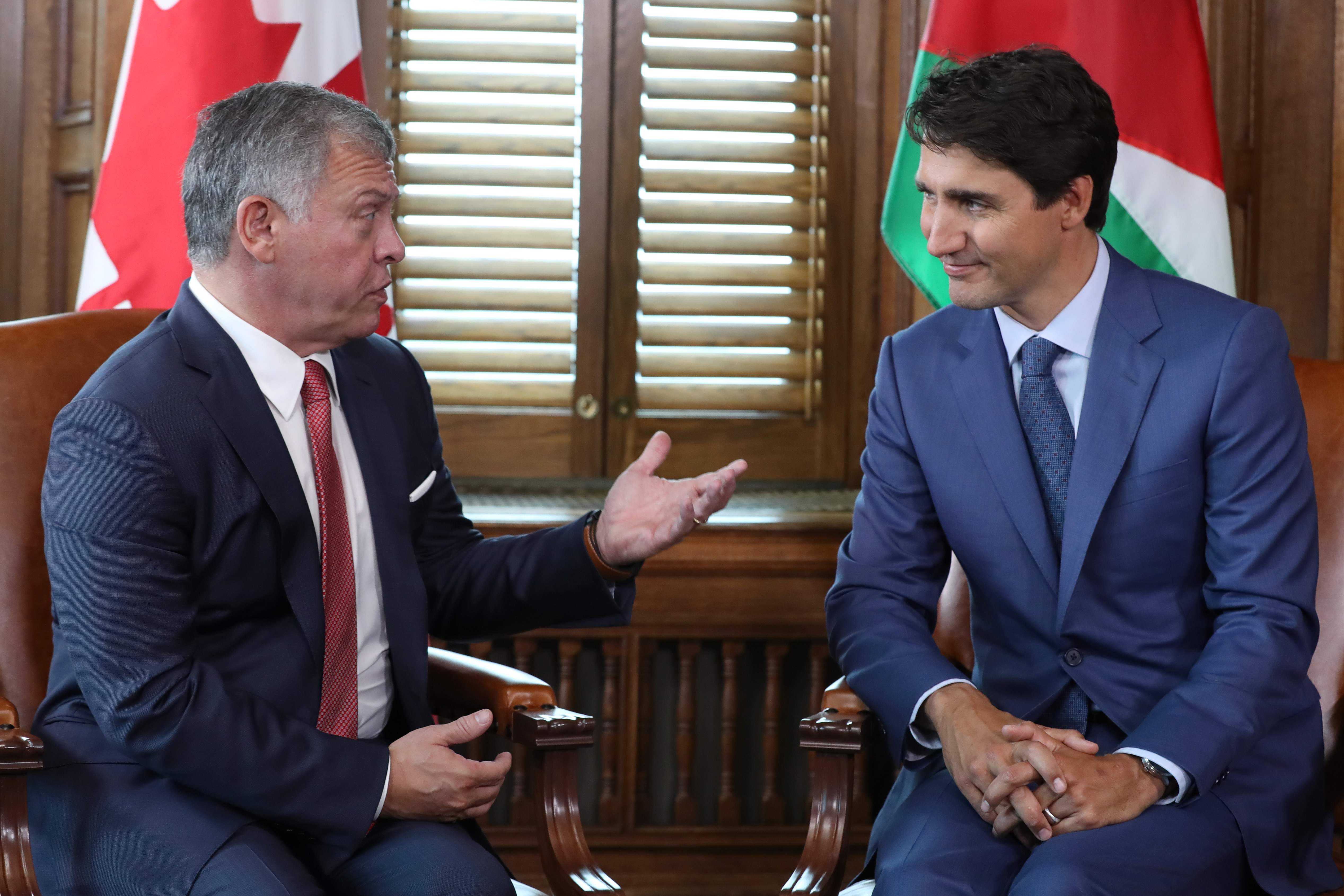 ملك الأردن ورئيس الوزراء الكندي