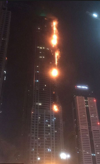 حريق برج الشعلة فى دبي