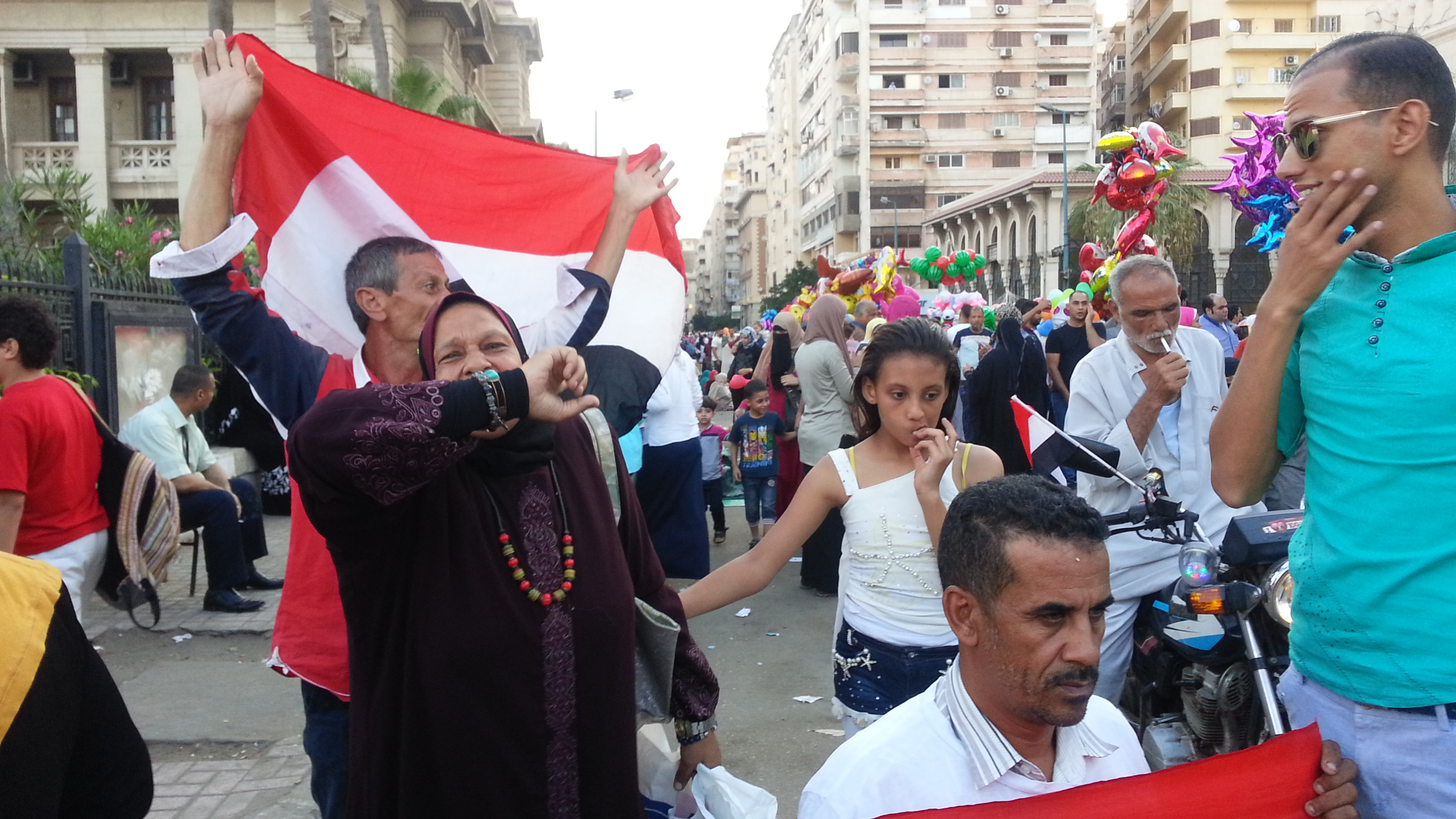 مواطنون يرفعون أعلام مصر بالقائد إبراهيم  (5)