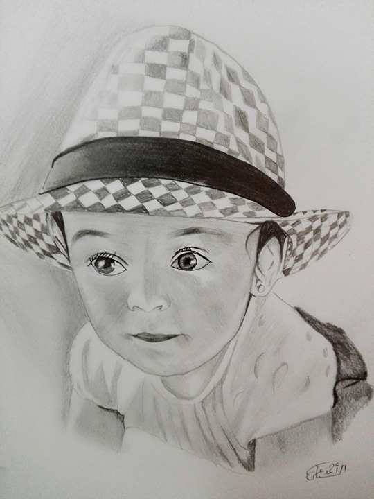 رسم بالرصاص كلية رسم العين