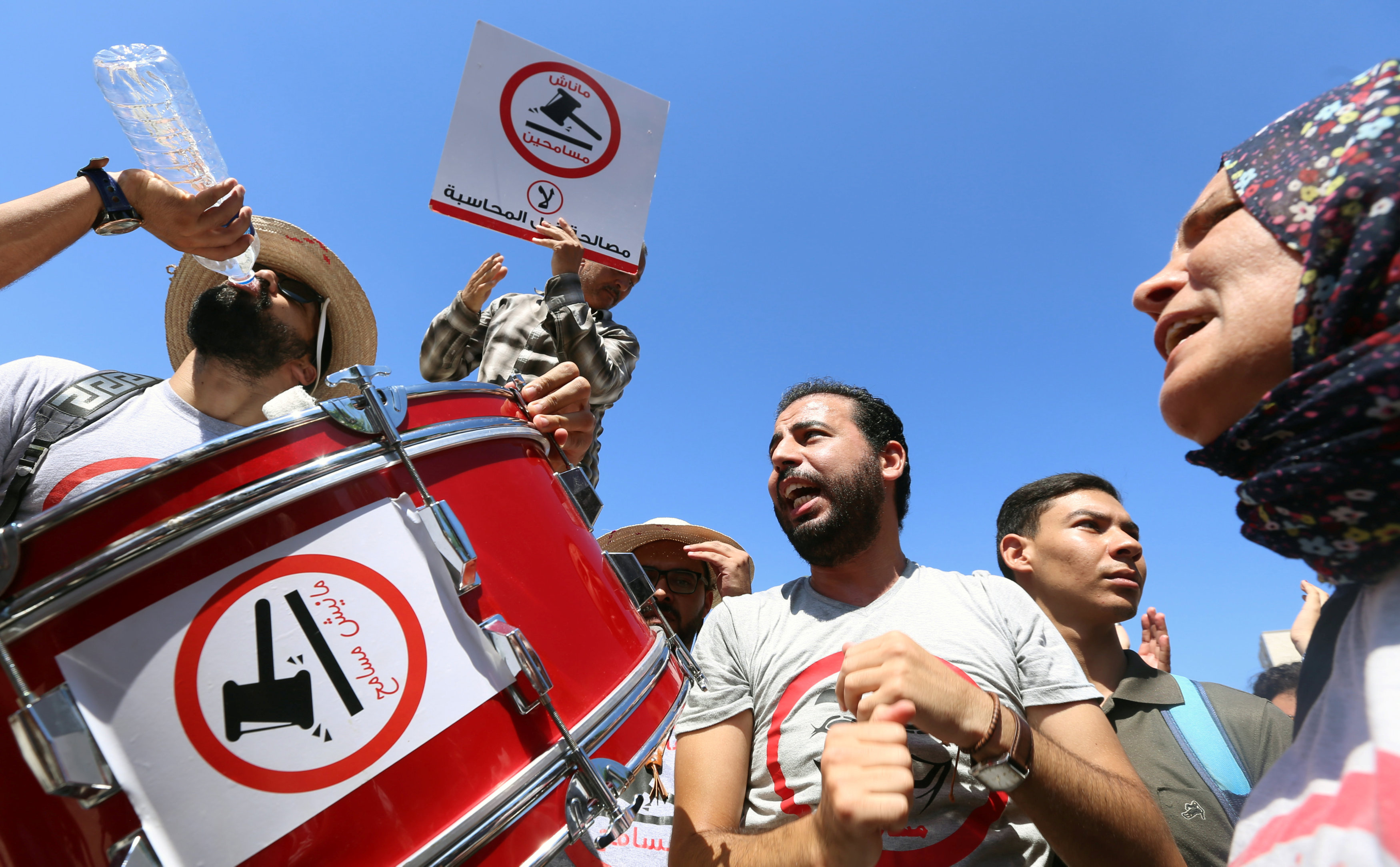 جانب من الاحتجاجات فى تونس