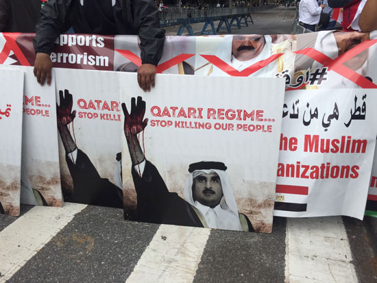 وقفه احتجاجيه فى امريكا ضد قطر (10)