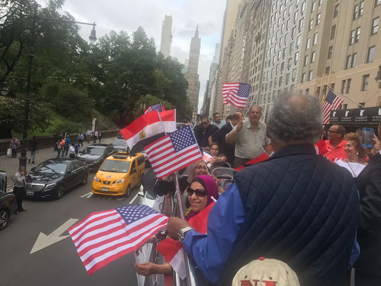 مسيرة الجالية المصرية بنيويورك تواصل فضح قطر وتتجه لمقر إقامة تميم (9)