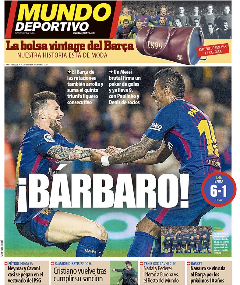 ميسي وباولينيو على غلاف صحيفة موندو ديبورتيفو