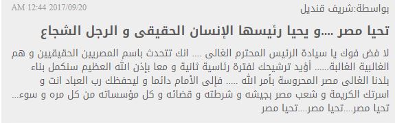 تعليقات قراء اليوم السابع علي كلمة السيسي (2)