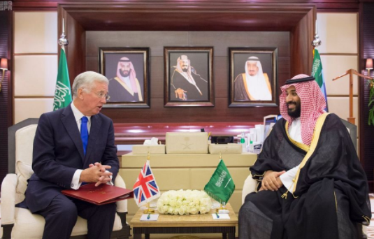 لقاء ولى العهد السعودي ووزير الدفاع البريطاني