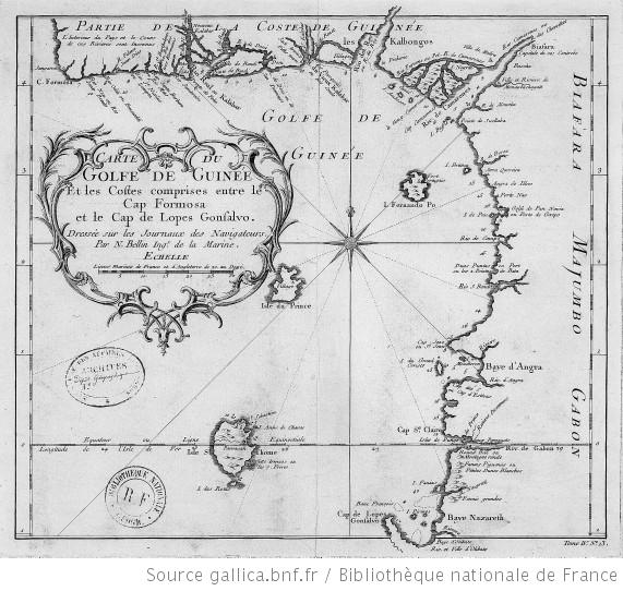 خريطة فرنسية قديمة تحدد جغرافية خليج غينيا