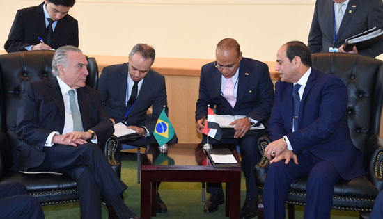 الرئيس السيسى يلتقى نظيره البرازيلى فى نيويورك