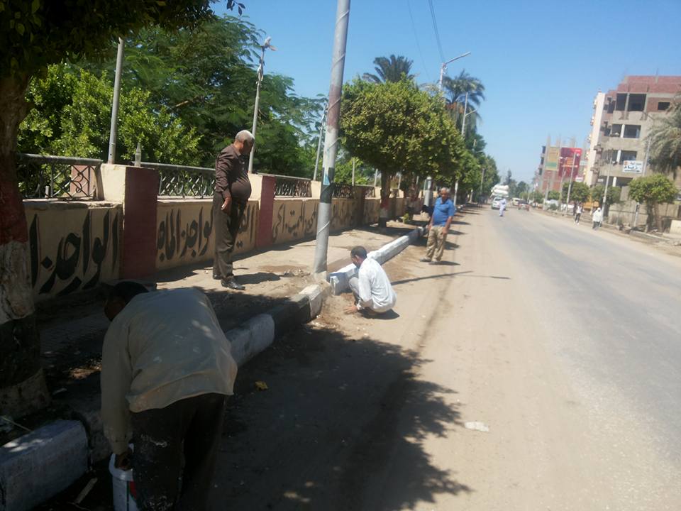 رفع القمامة وتراكمات الأتربة ودهان البلدورات بمدينة المراغة (11)