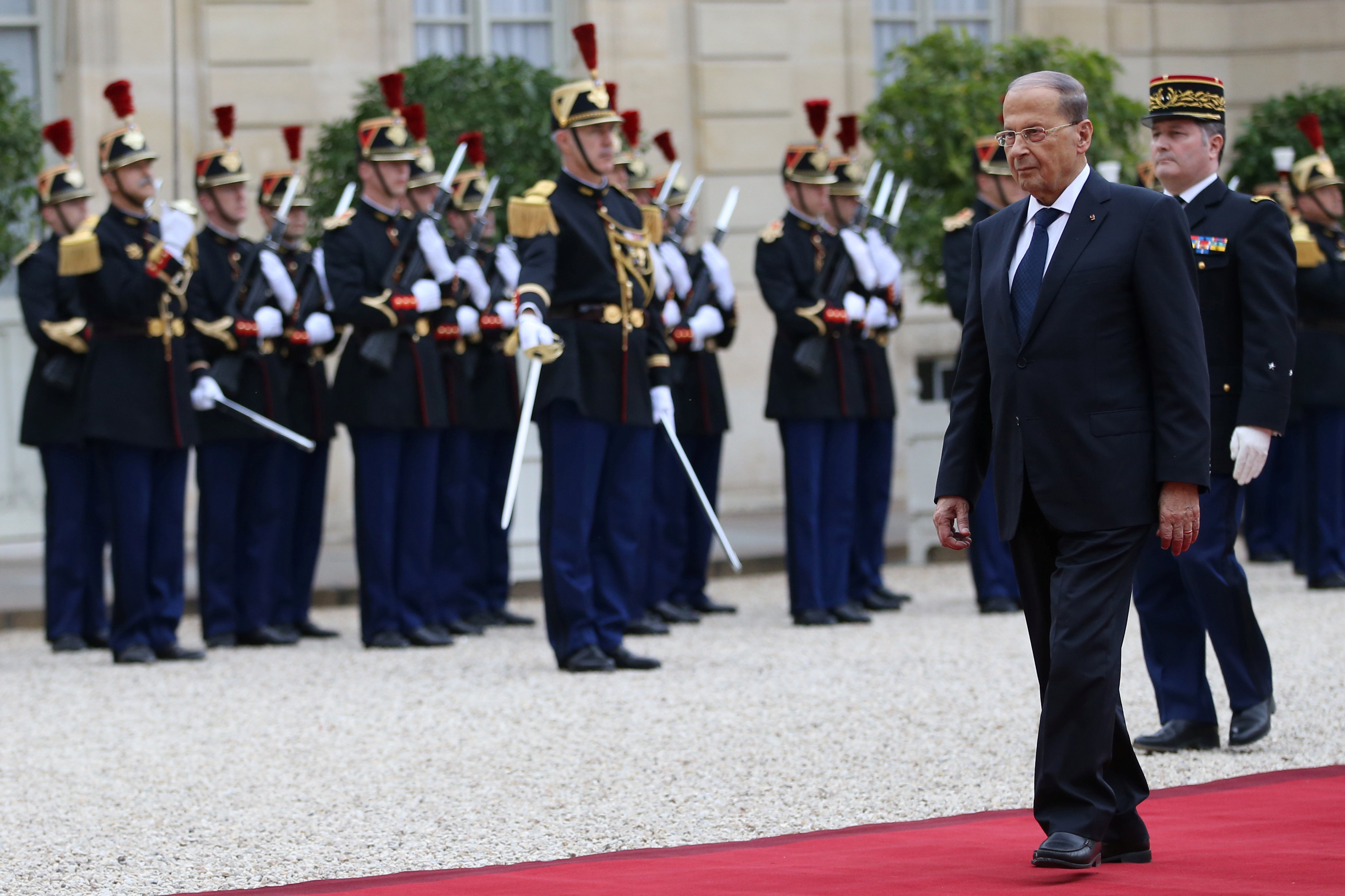 مراسم استقبال الرئيس اللبنانى العماد ميشال عون