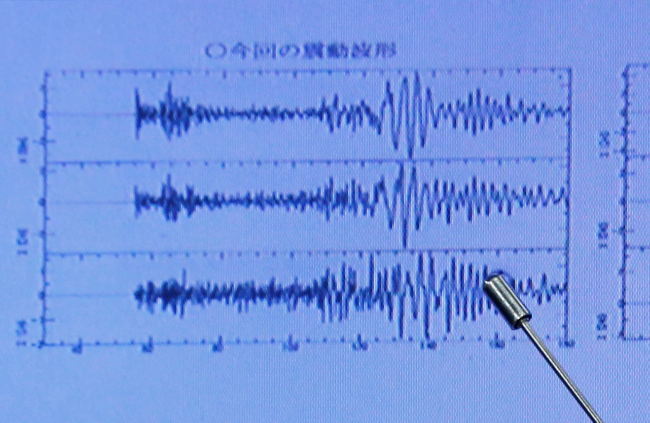 مقياس زلزال كوريا الشمالية بالرسوم البيانية