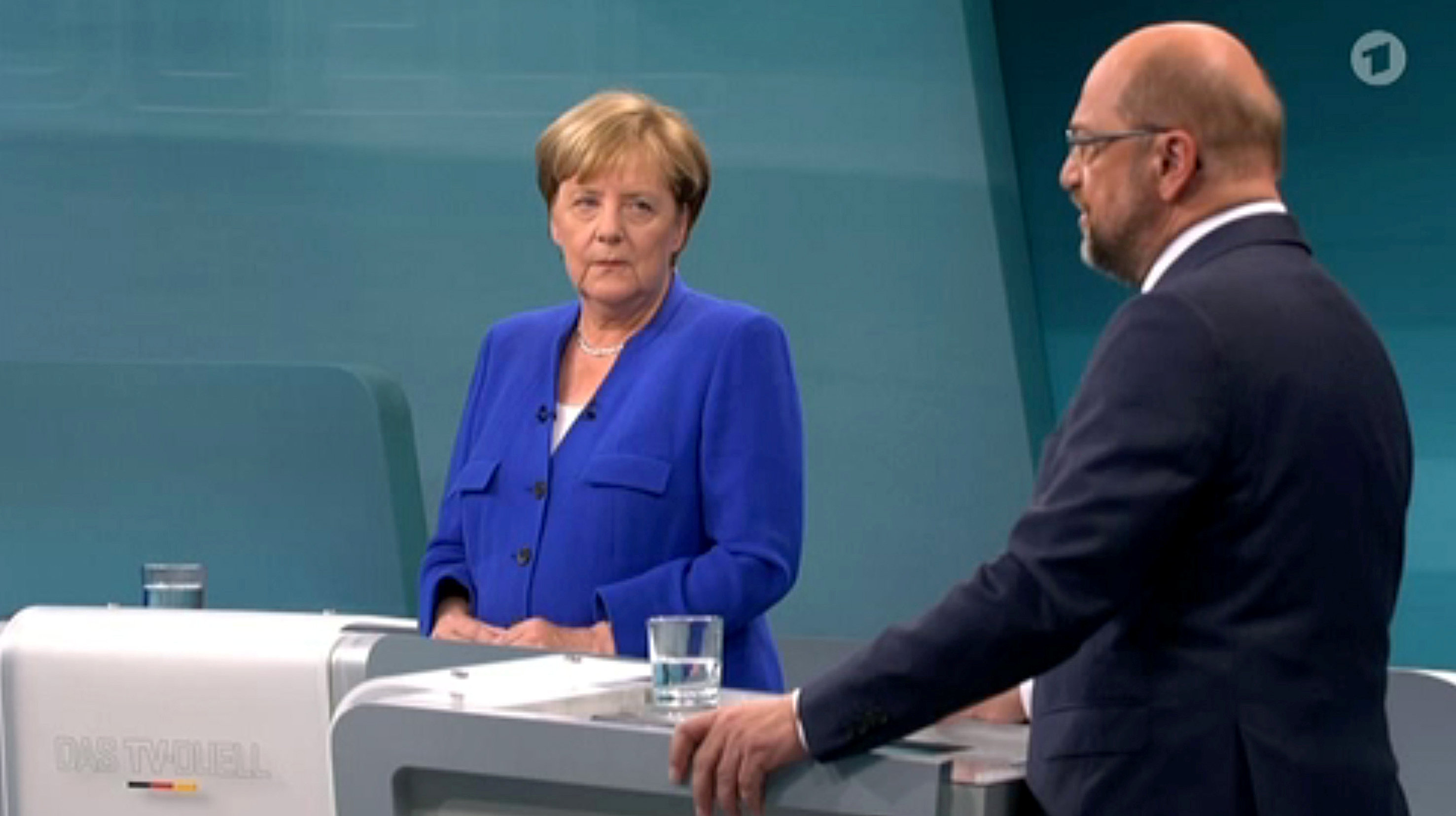 المستشارة الألمانية خلال المناظرة