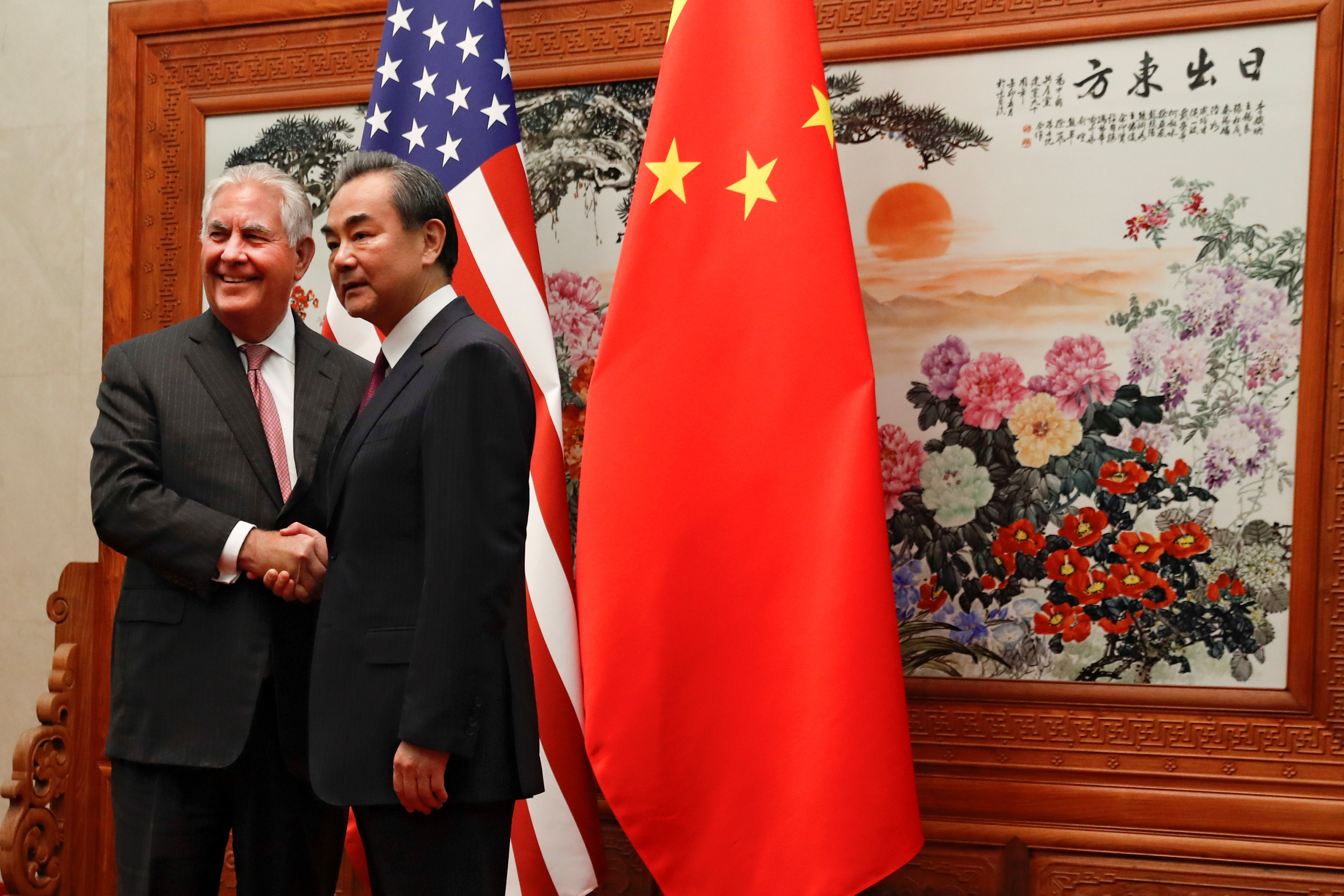 استقبال وزير الخارجية الصينى لنظيره الأمريكى