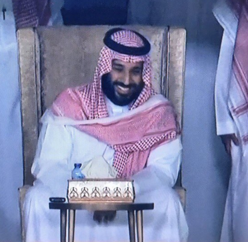الأمير محمد بن سلمان فى المقصورة الرئيسية
