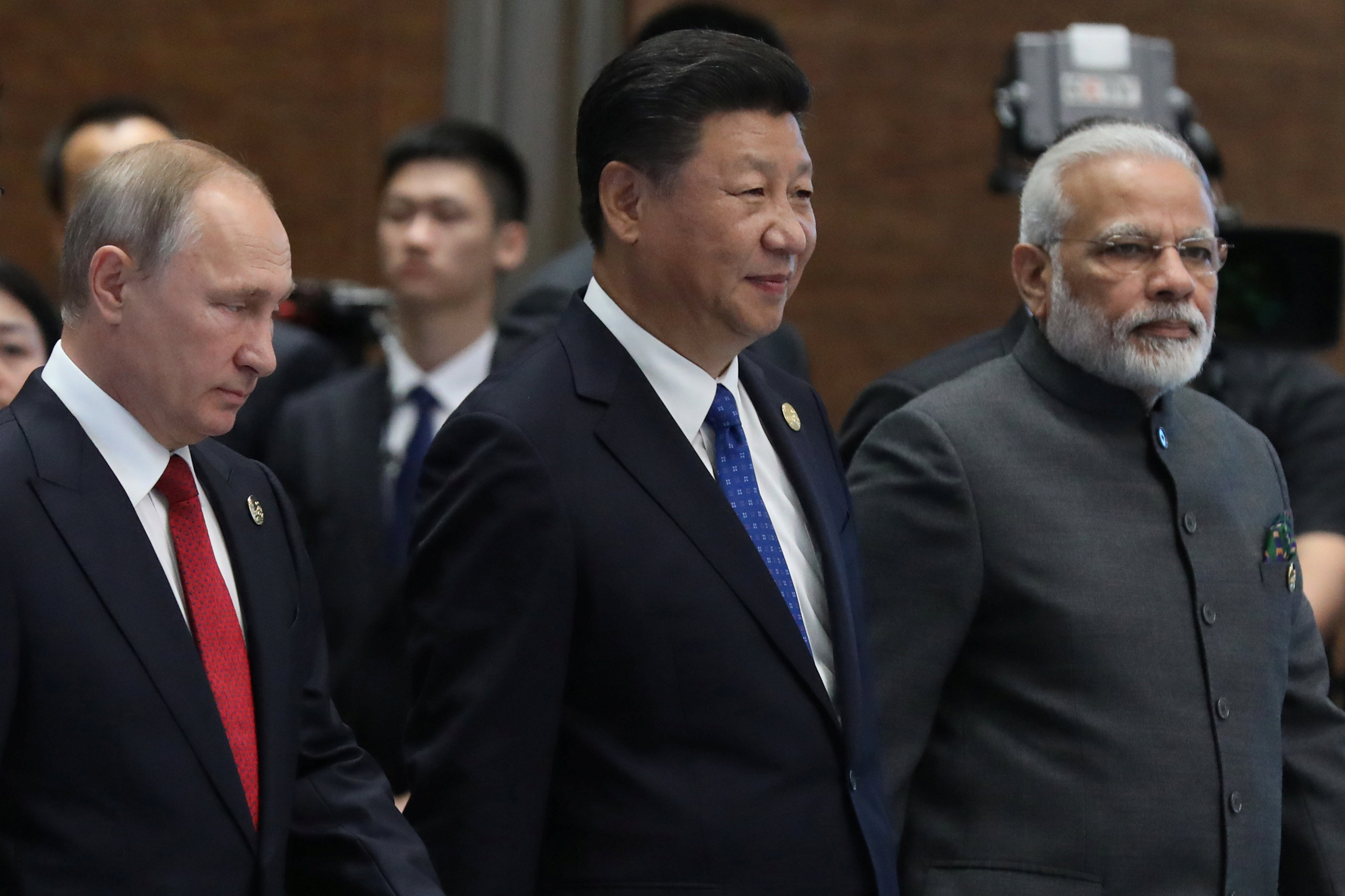 بوتين ورئيس وزراء الهند والرئيس الصينى