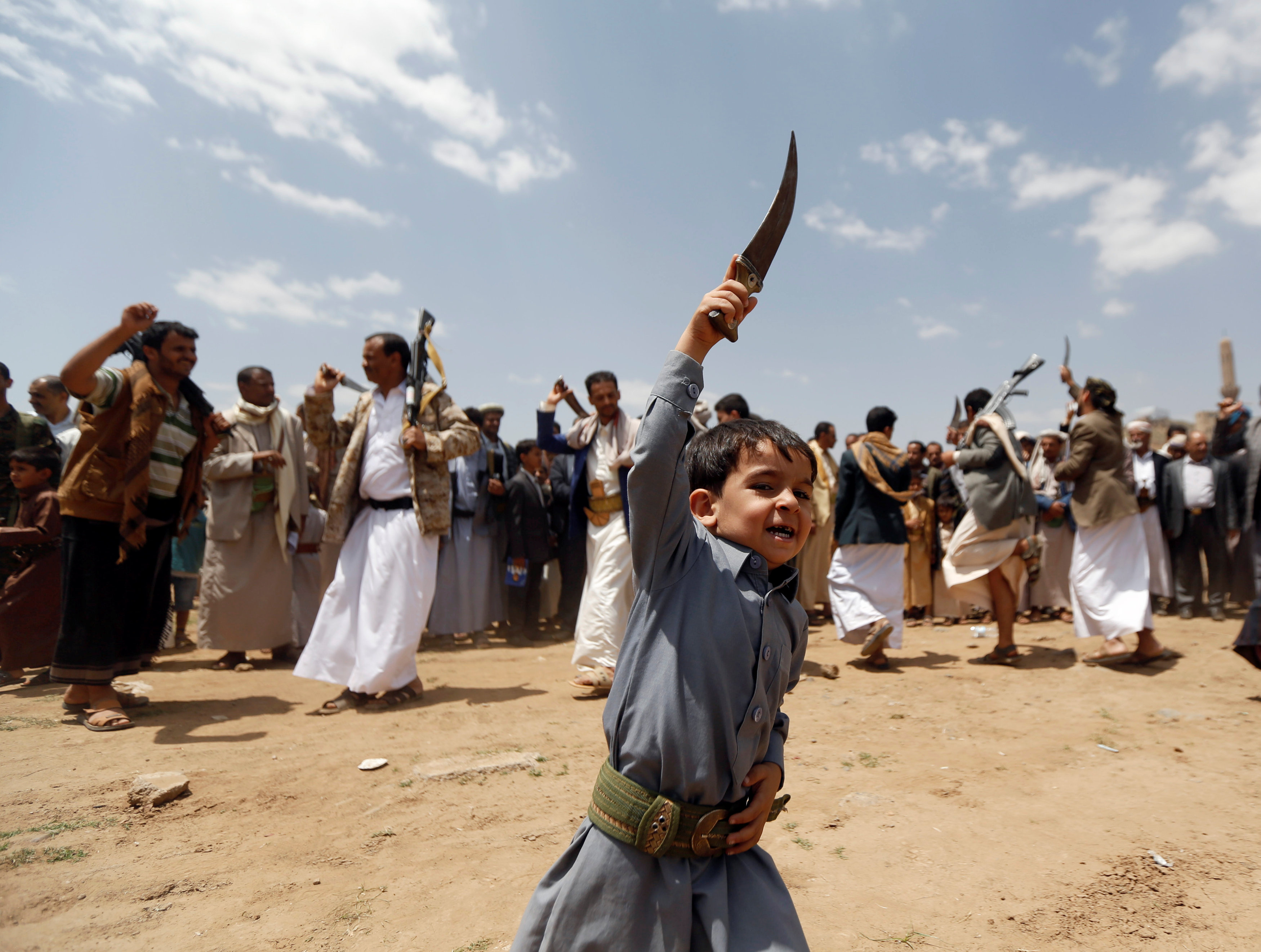 طفل حوثي يحتفل بعيد الغدير في صنعاء