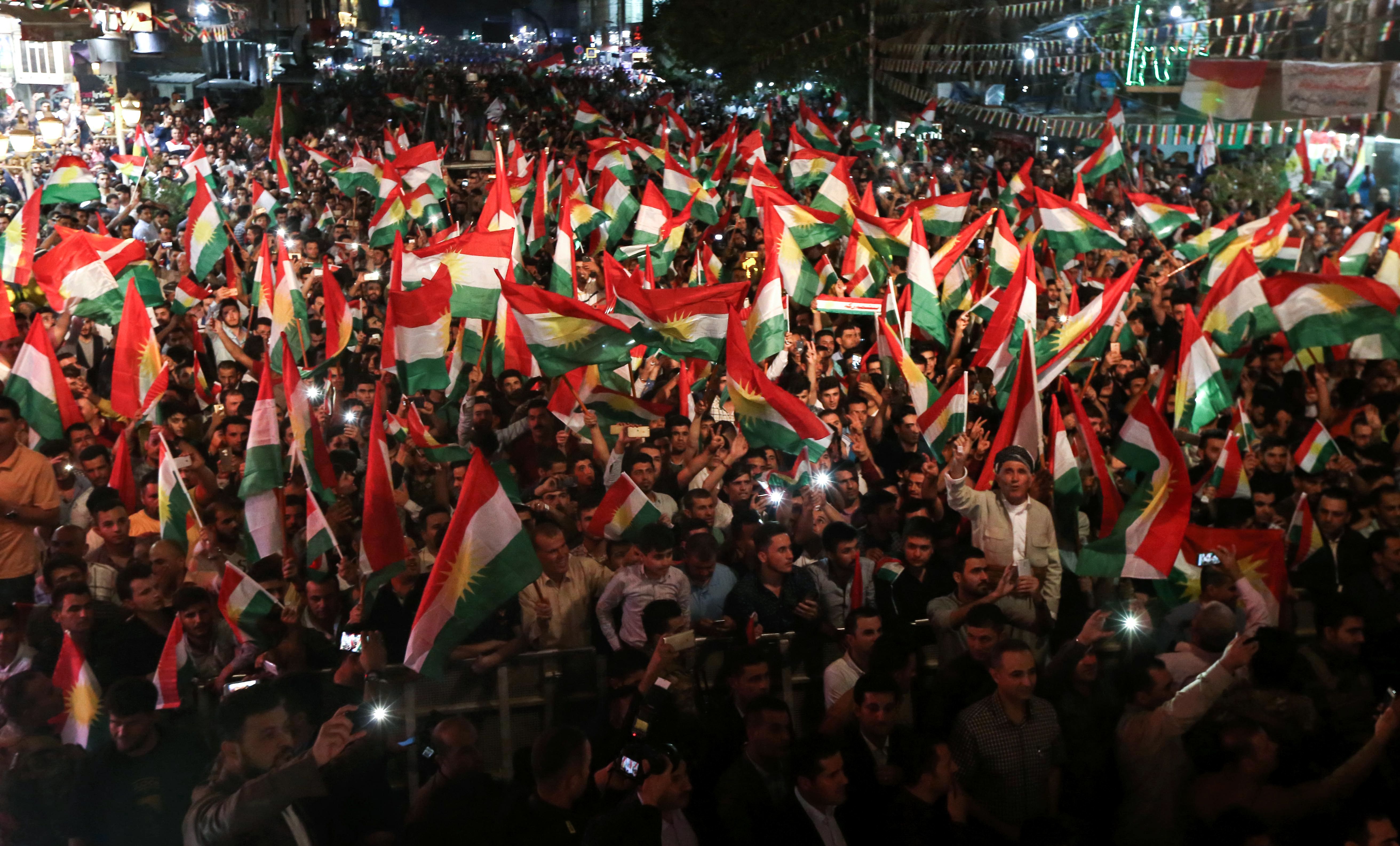 اجواء احتفالية فى كردستان العراق قبل استفتاء الاستقلال