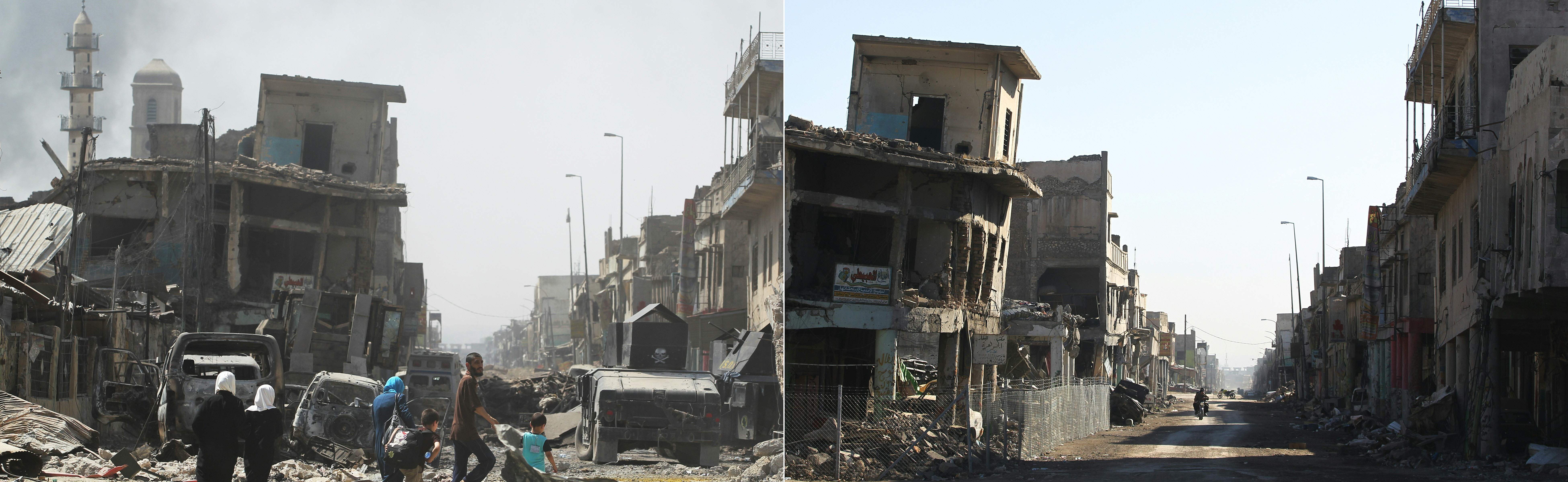 مشاهد للقصف الجوى على مدينة الموصل