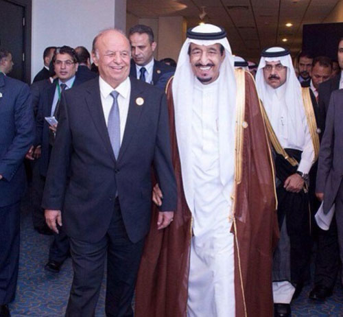 الملك سلمان والرئيس اليمنى