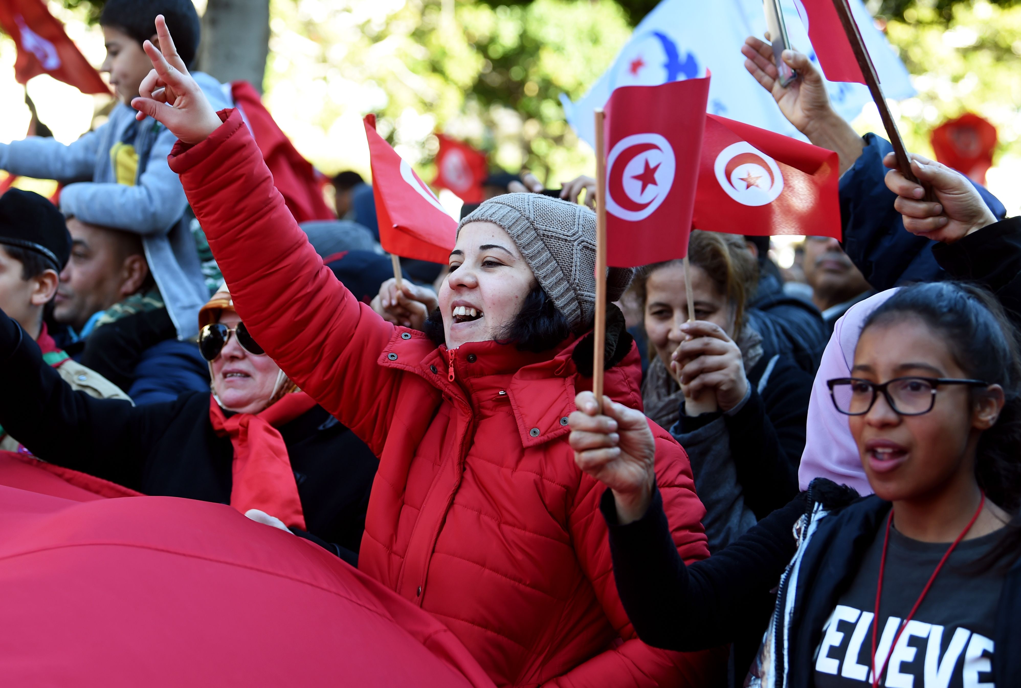 احتفالات بذكرى الثورة التونسية