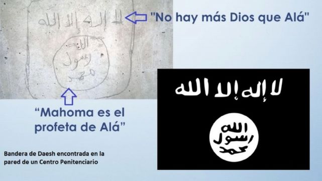 علم داعش داخل أحد السجون الأسبانية