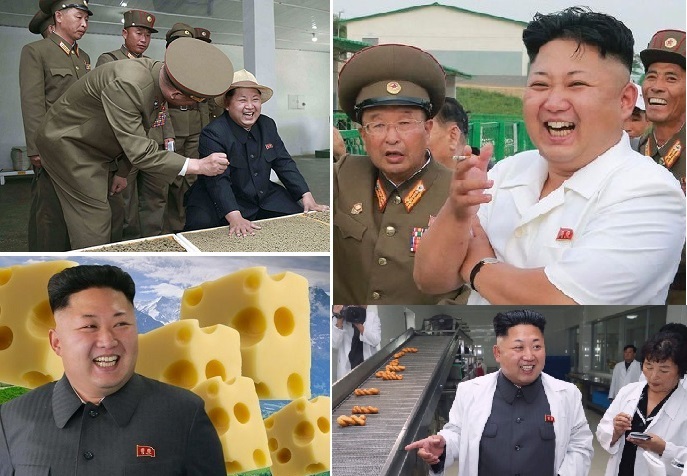 رئيس كوريا الشمالية سعيد بمصنع الجبن