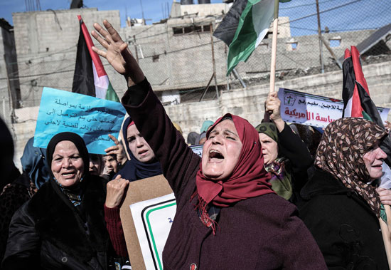  سيدات فلسطين خلال التظاهرات 