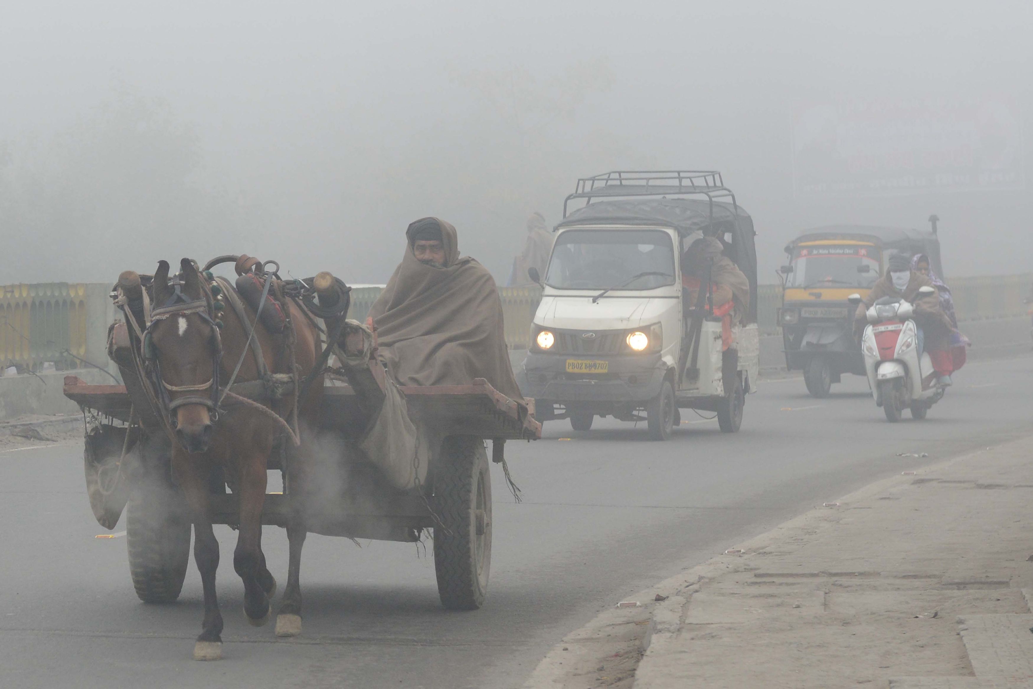 استمرار موجة الضباب الدخانى فى الهند