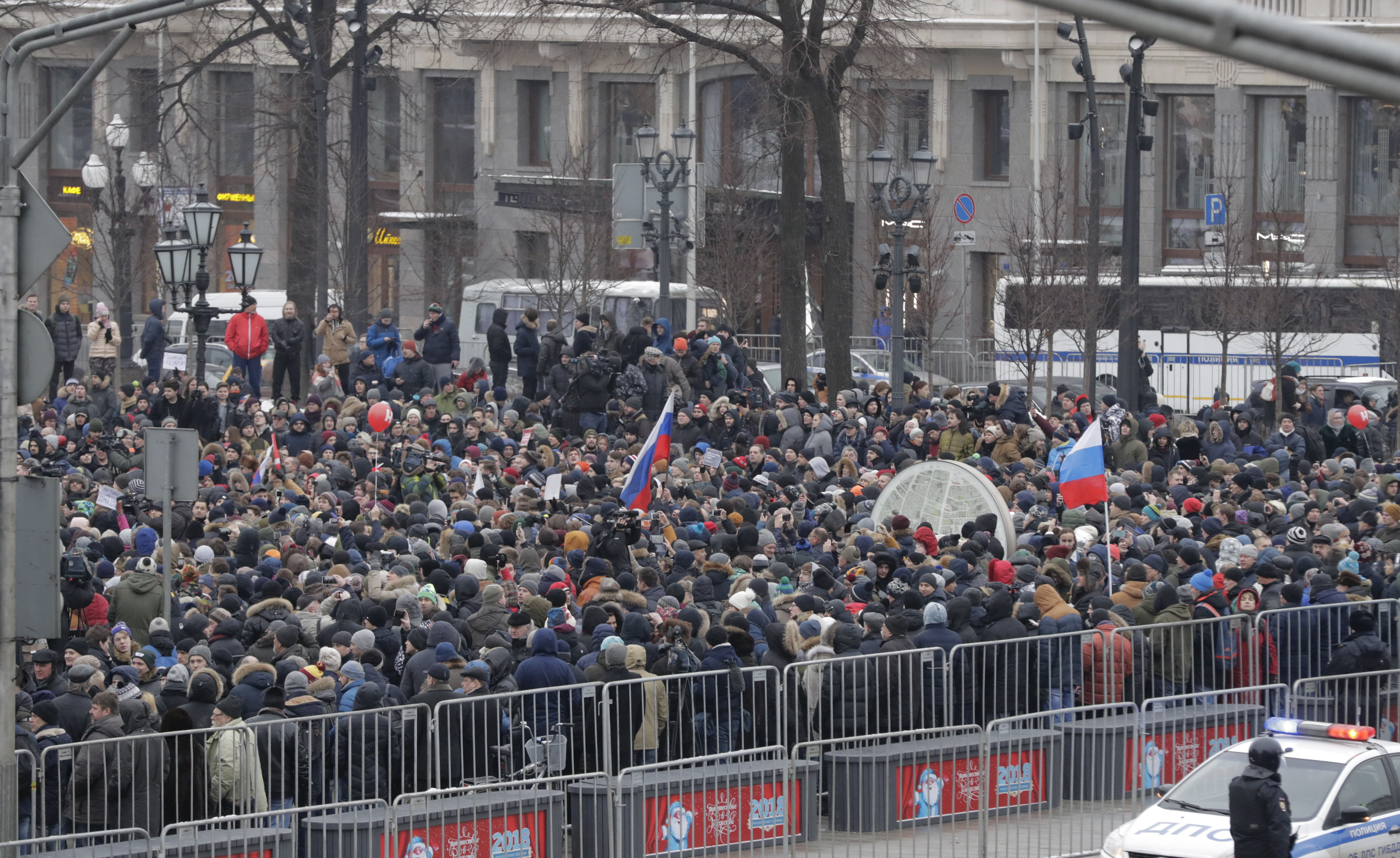 جانب من التظاهرات الروسية. 