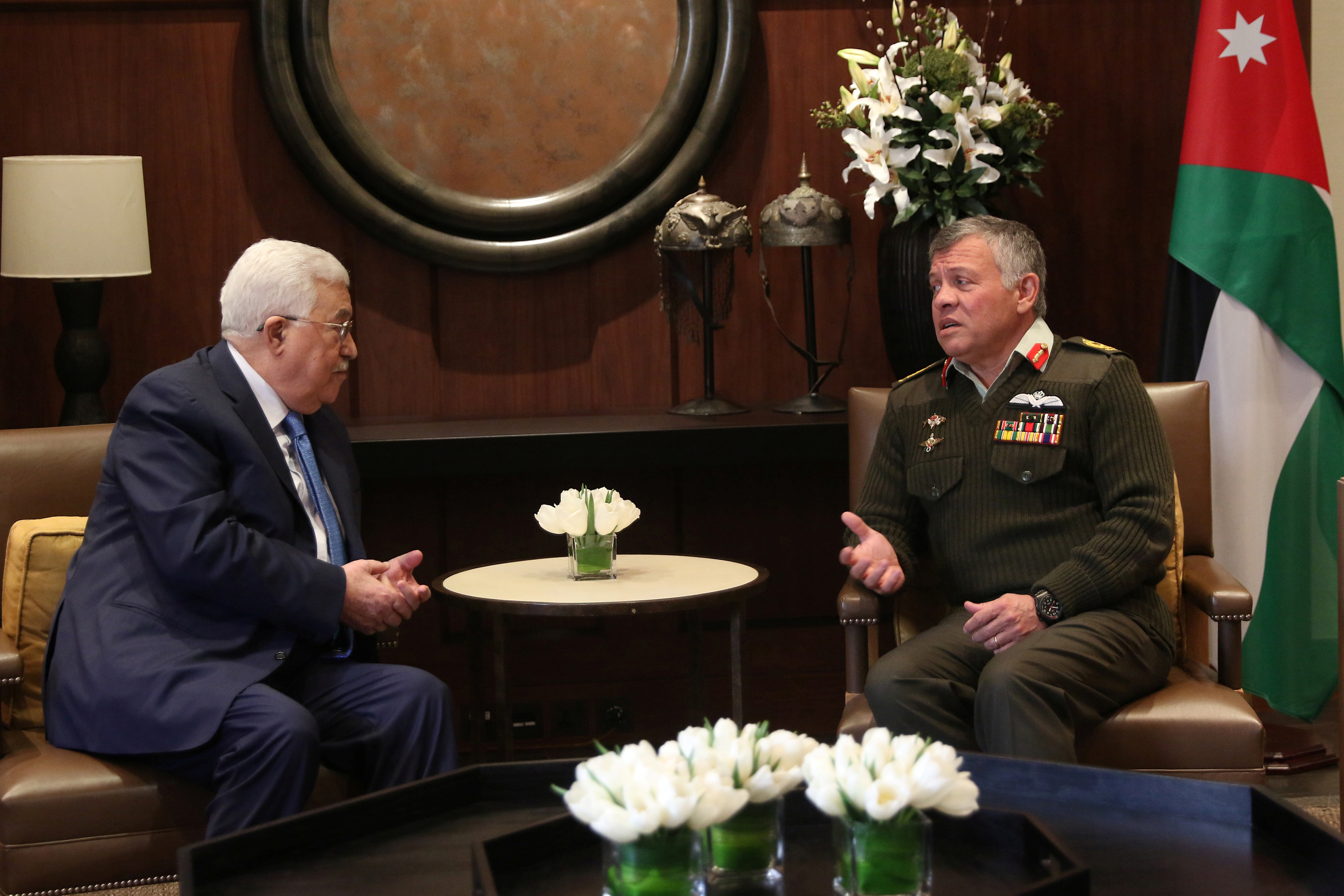 جانب من لقاء العاهل الأردنى والرئيس الفلسطينى 