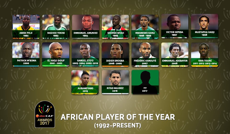 الفائزون بجائزة أفضل لاعب فى أفريقيا
