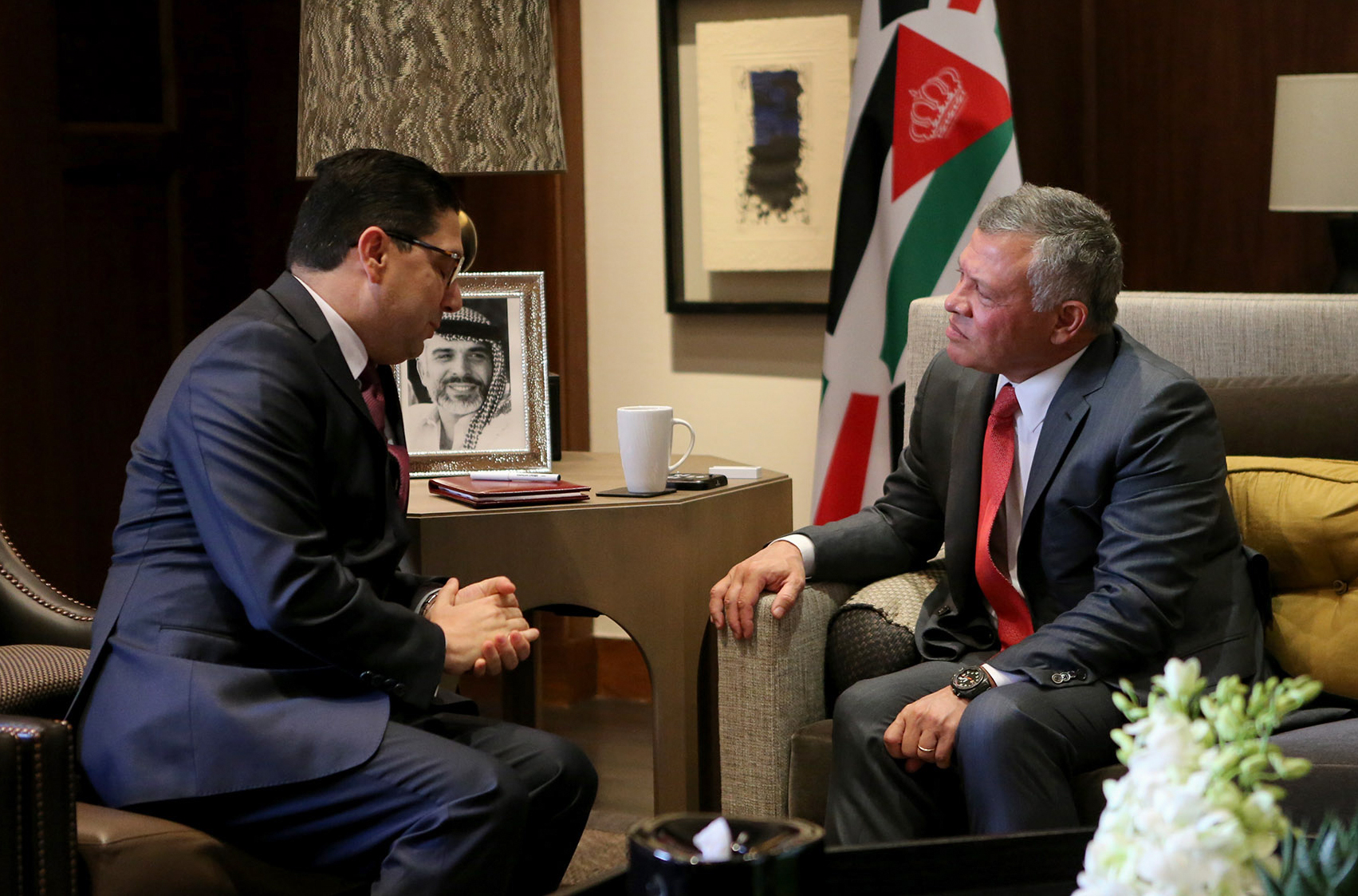 ملك الأردن خلال لقاء الوفد العربي