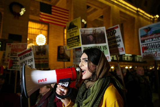 مظاهرات فى نيويورك تطالب بالافراج عن عهد التميمى