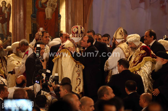 الرئيس السيسى فى الكاتدرائية عام 2015