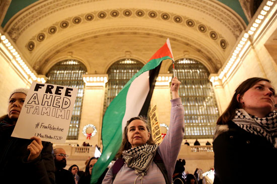 العلم الفلسطينى يرفرف فى نيويورك