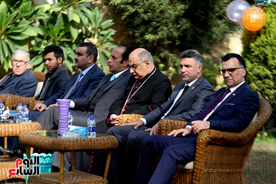 حرم السفير العراقى فى القاهرة على رأس الحضور باحتفالية السفارة بعيد النصر