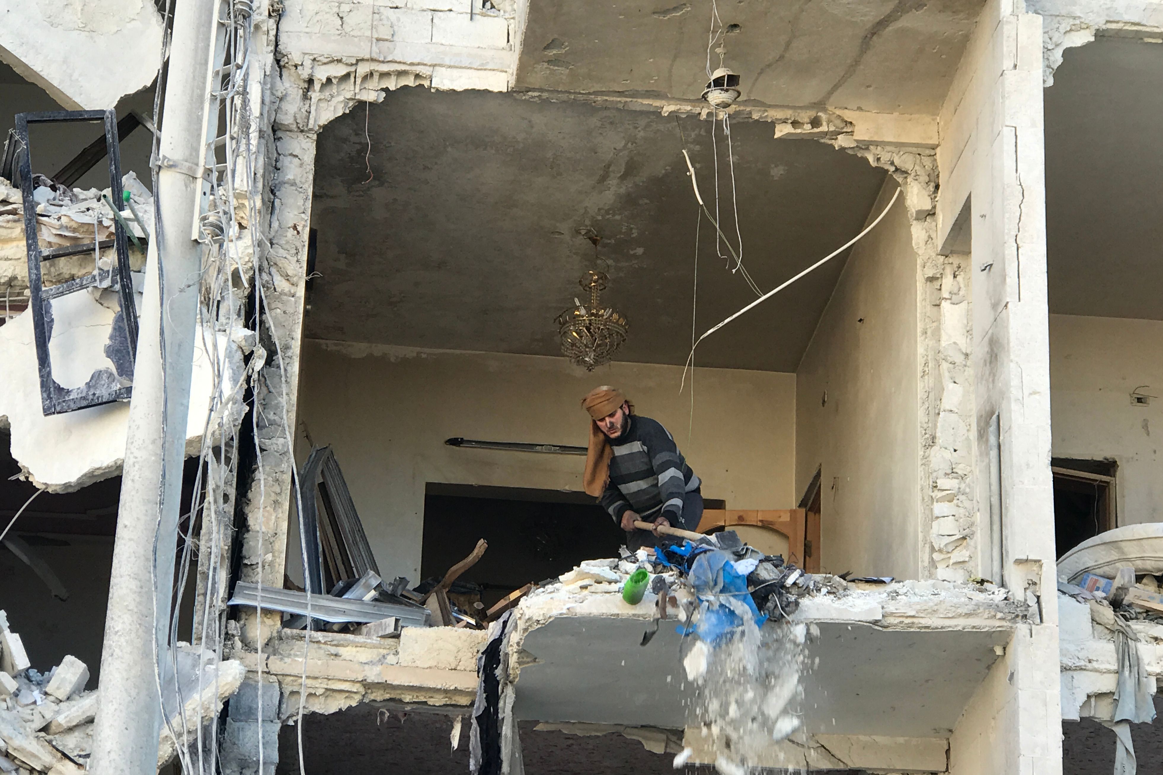 جانب من انفجار فى إدلب