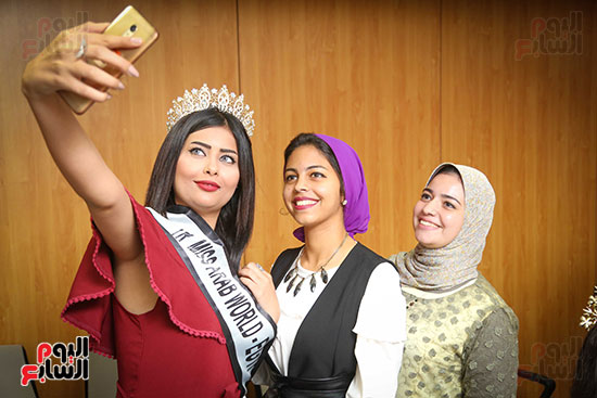 صور جولة ملكات جمال العرب مصر فى صالة تحرير اليوم السابع (4)