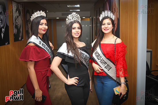 صور جولة ملكات جمال العرب مصر فى صالة تحرير اليوم السابع (5)