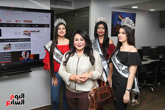 صور جولة ملكات جمال العرب مصر فى صالة تحرير اليوم السابع (15)