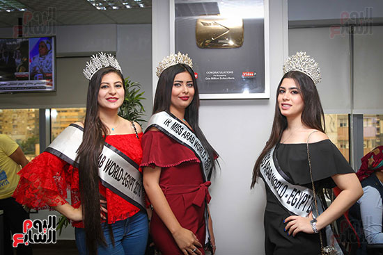 صور جولة ملكات جمال العرب مصر فى صالة تحرير اليوم السابع (21)