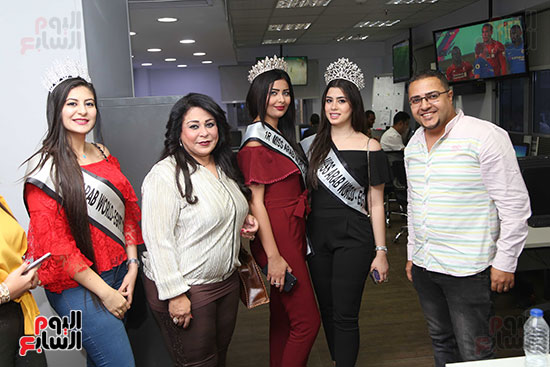 صور جولة ملكات جمال العرب مصر فى صالة تحرير اليوم السابع (9)