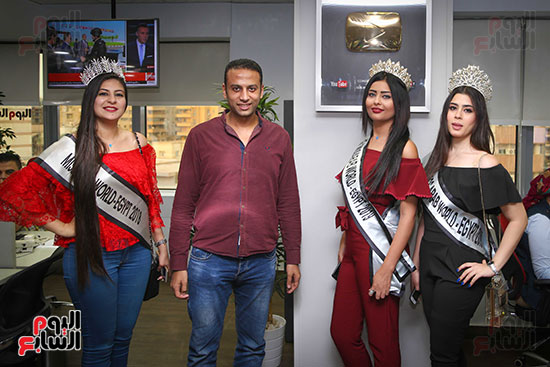 صور جولة ملكات جمال العرب مصر فى صالة تحرير اليوم السابع (22)