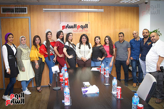 صور جولة ملكات جمال العرب مصر فى صالة تحرير اليوم السابع (1)