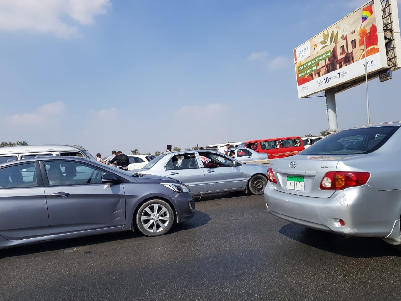 زحام مرورى أعلى محور 26 يوليو