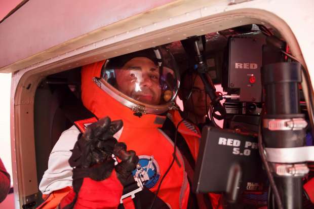 أحمد فريد خلال تدريبات ريادة الفضاء 