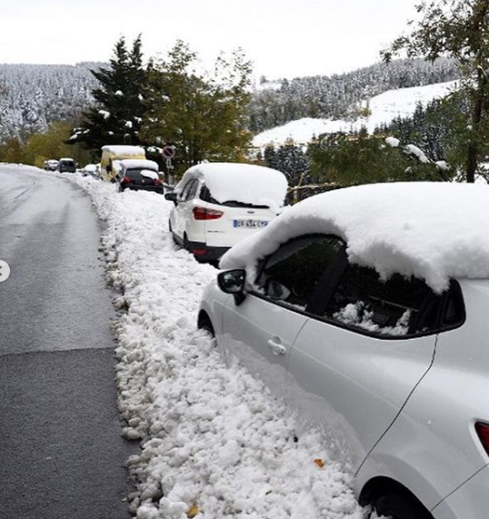 الثلج يغطى السيارات